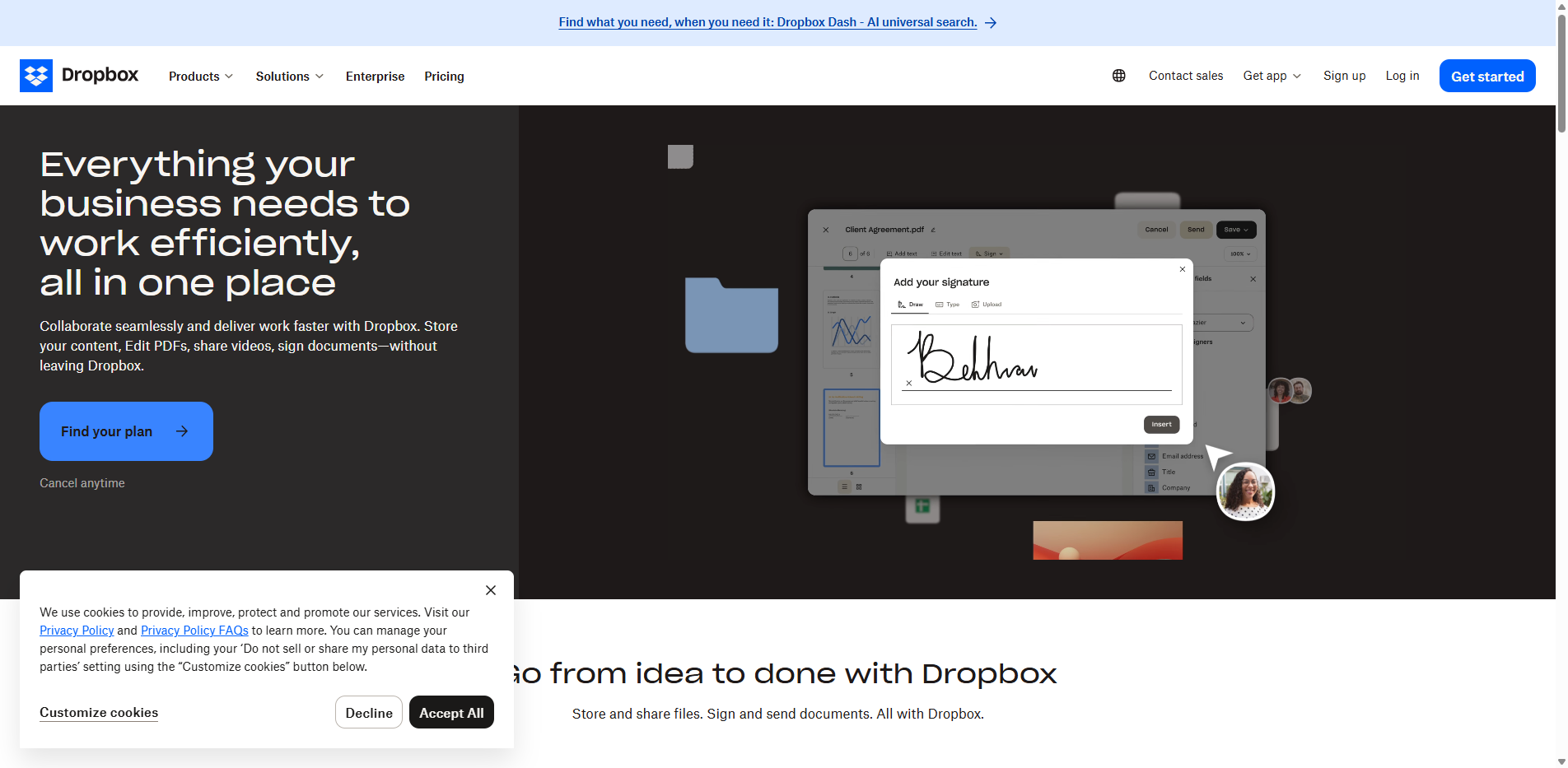 Dropbox Business Interface