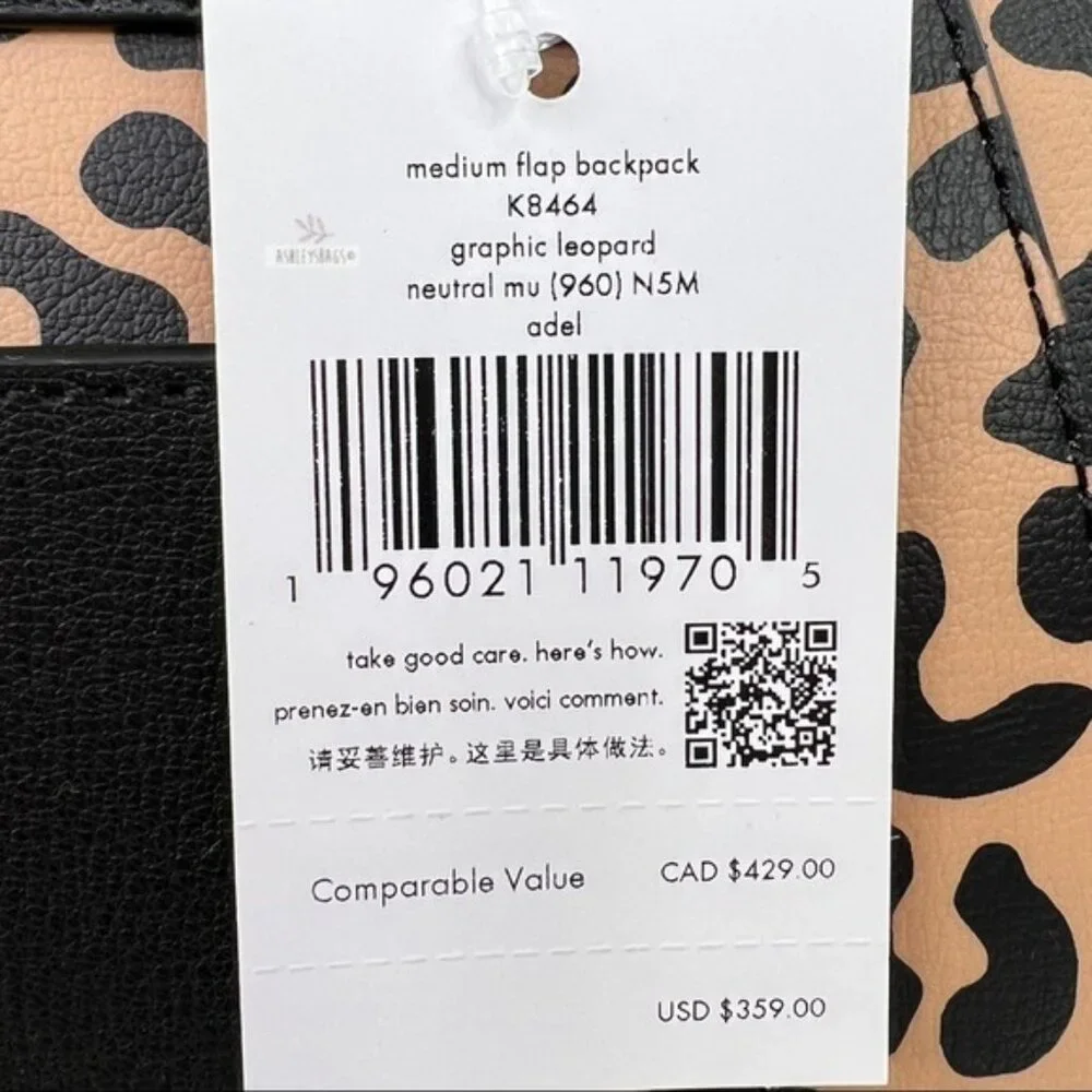 Kate Spade Graphic Leopard Print Adel Backpack
