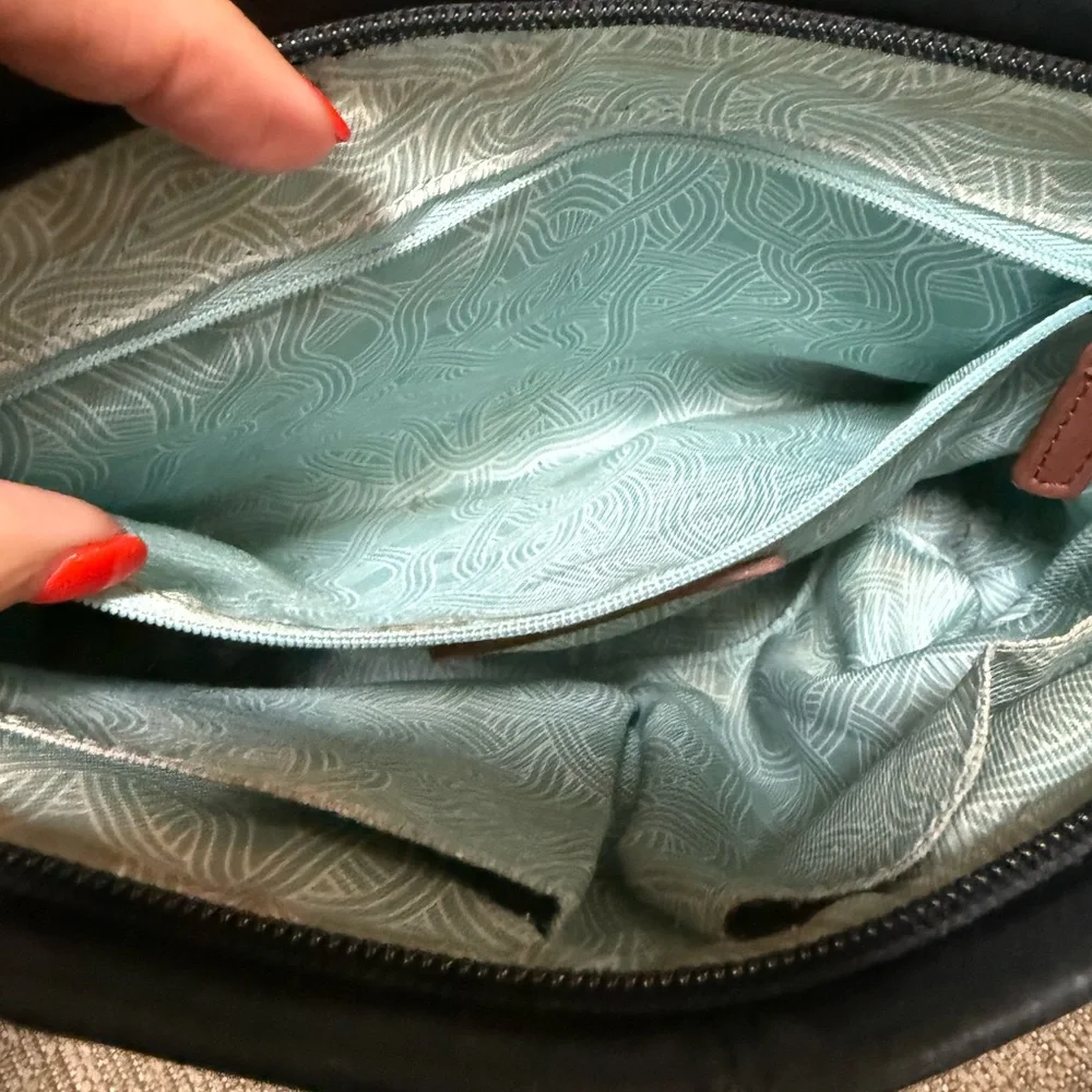 The Sak Black Leather Iris Demi-Clutch Bag