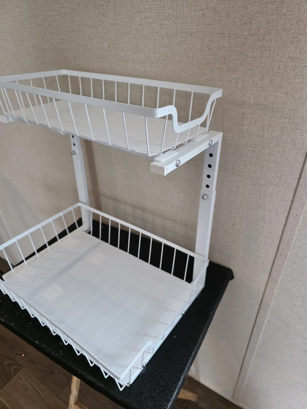 2 Organizer Storage 2 Tier Slide Out Height Adjustable Pull Out Cabinet.