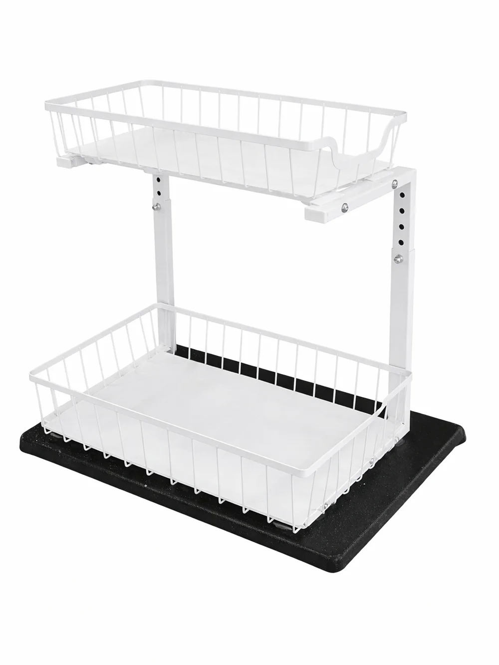 2 Organizer Storage 2 Tier Slide Out Height Adjustable Pull Out Cabinet.