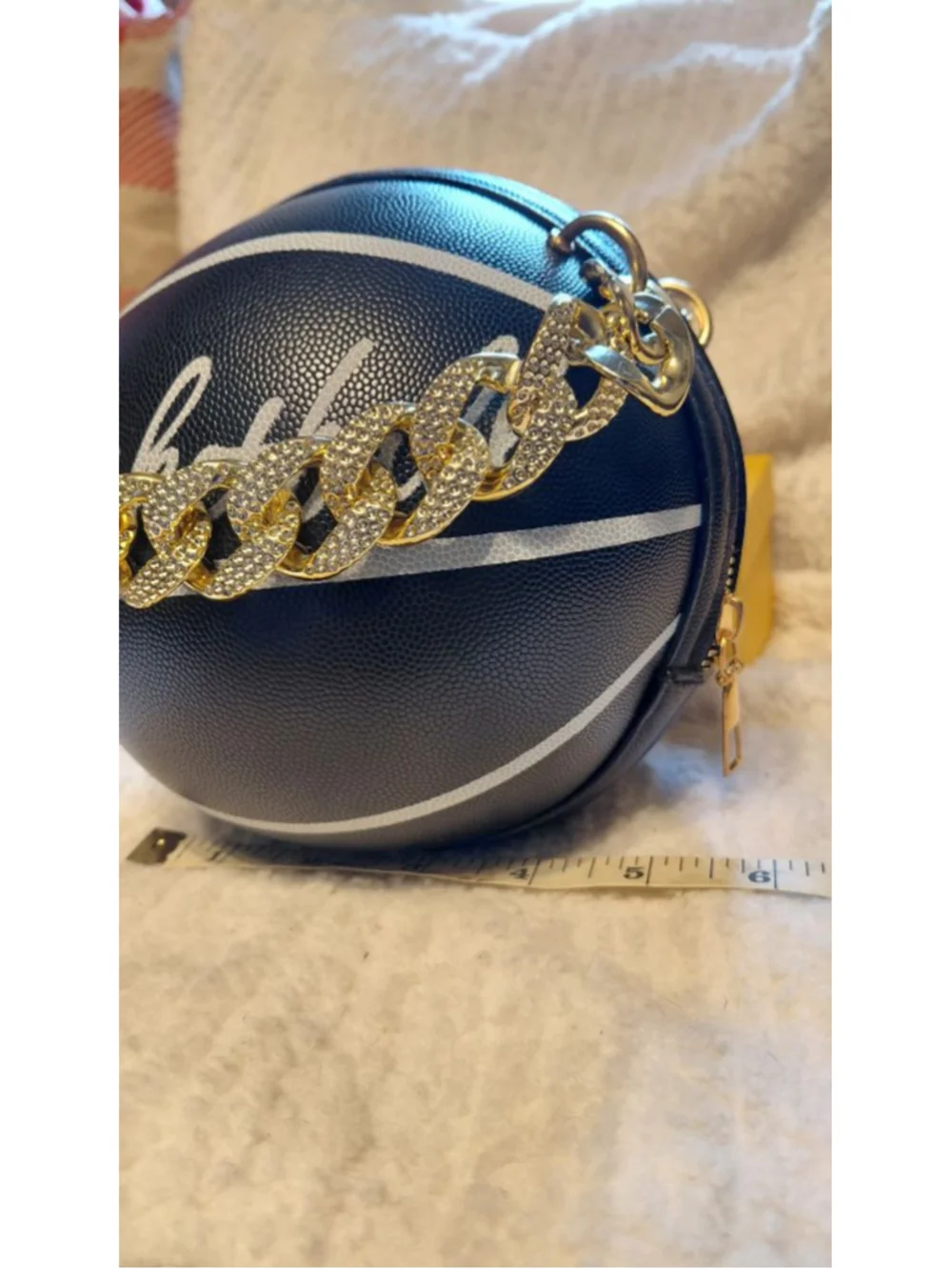 Women's Basketball Crossbody Bag One Size Black White