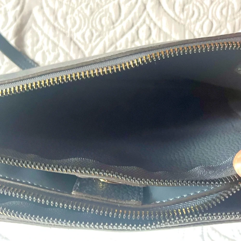 Nanette Lepore Elegant Blue Faux Leather Crossbody Bag NWT