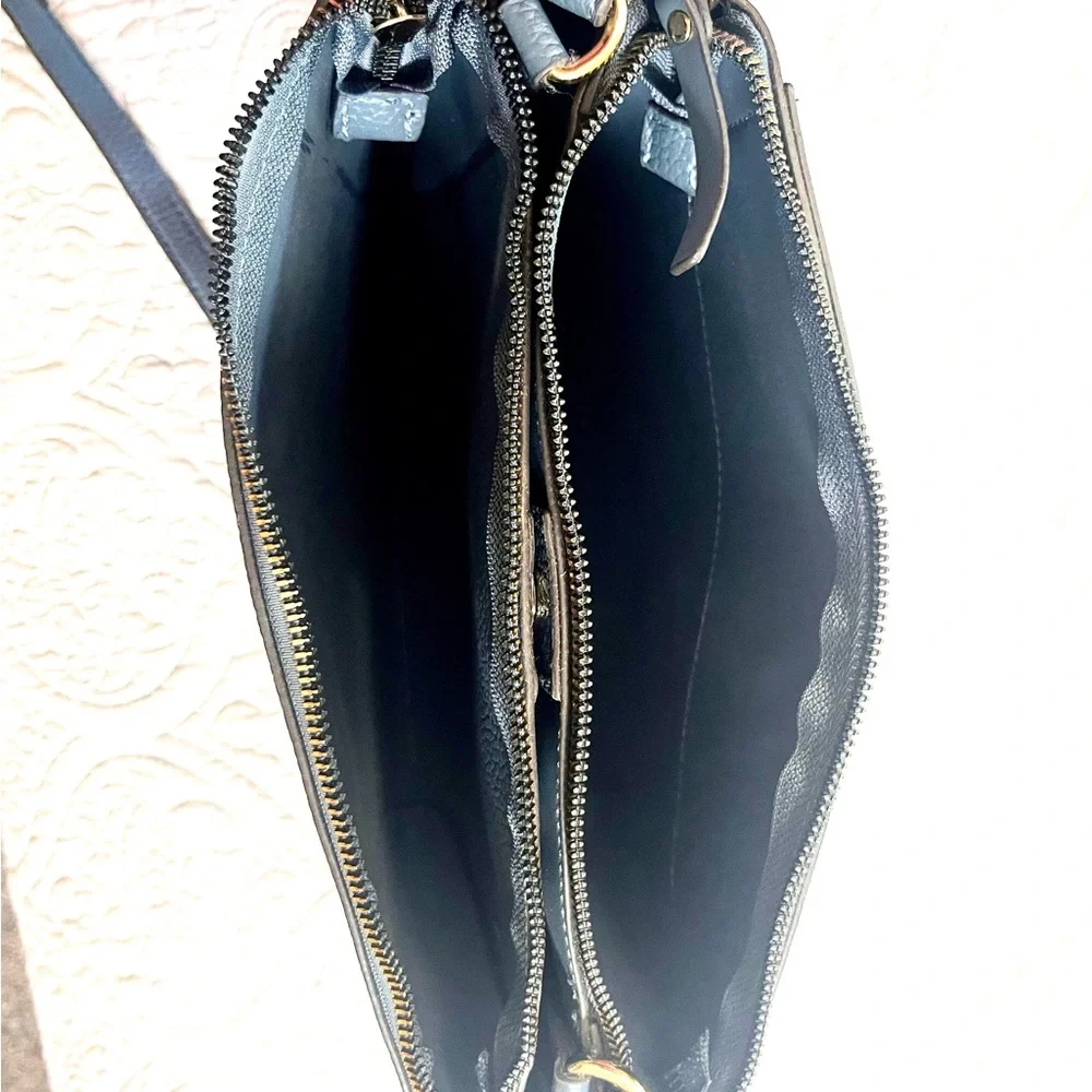 Nanette Lepore Elegant Blue Faux Leather Crossbody Bag NWT