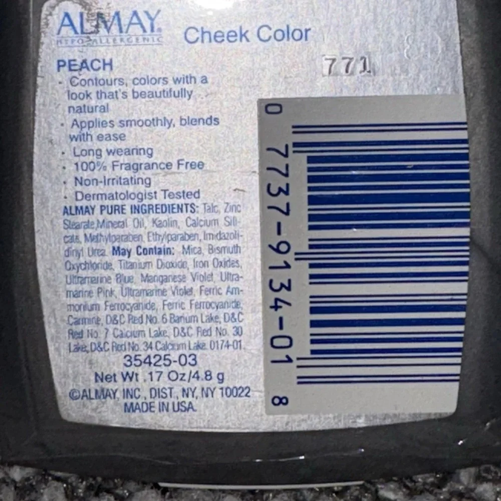 Almay Hypo Allergenic‎ Cheek Color 03 PEACH .17 0z. 4.8g Sealed New