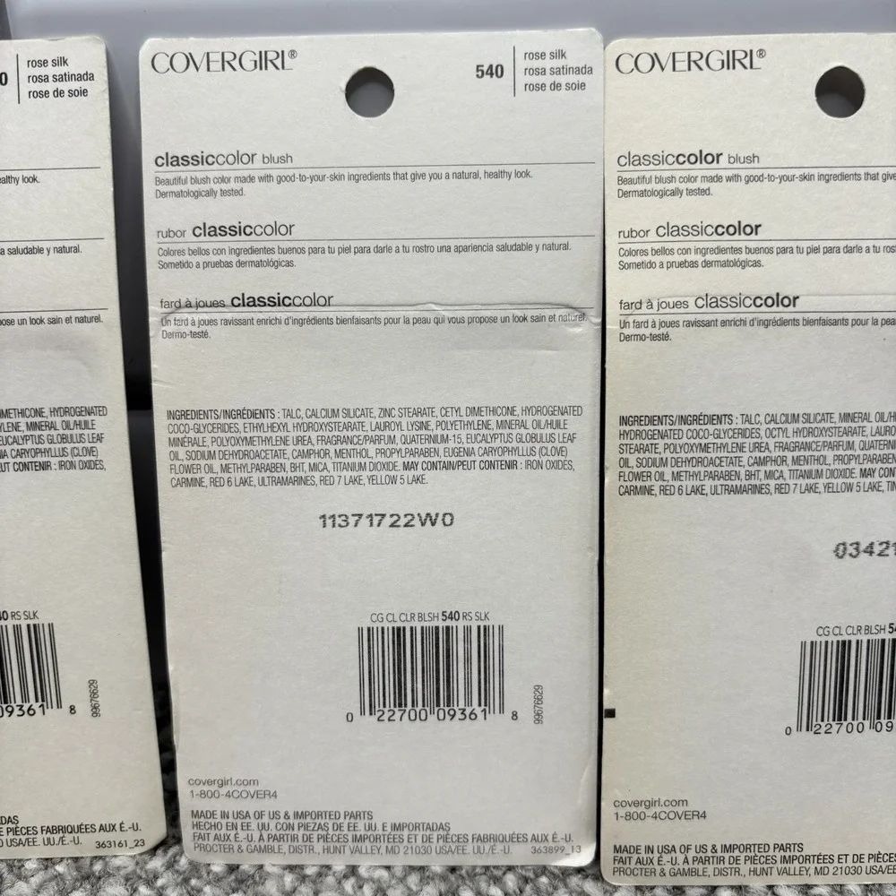 3 Pack CoverGirl Classic Color Blush Rose Silk 540 0.3 oz New Sealed‎
