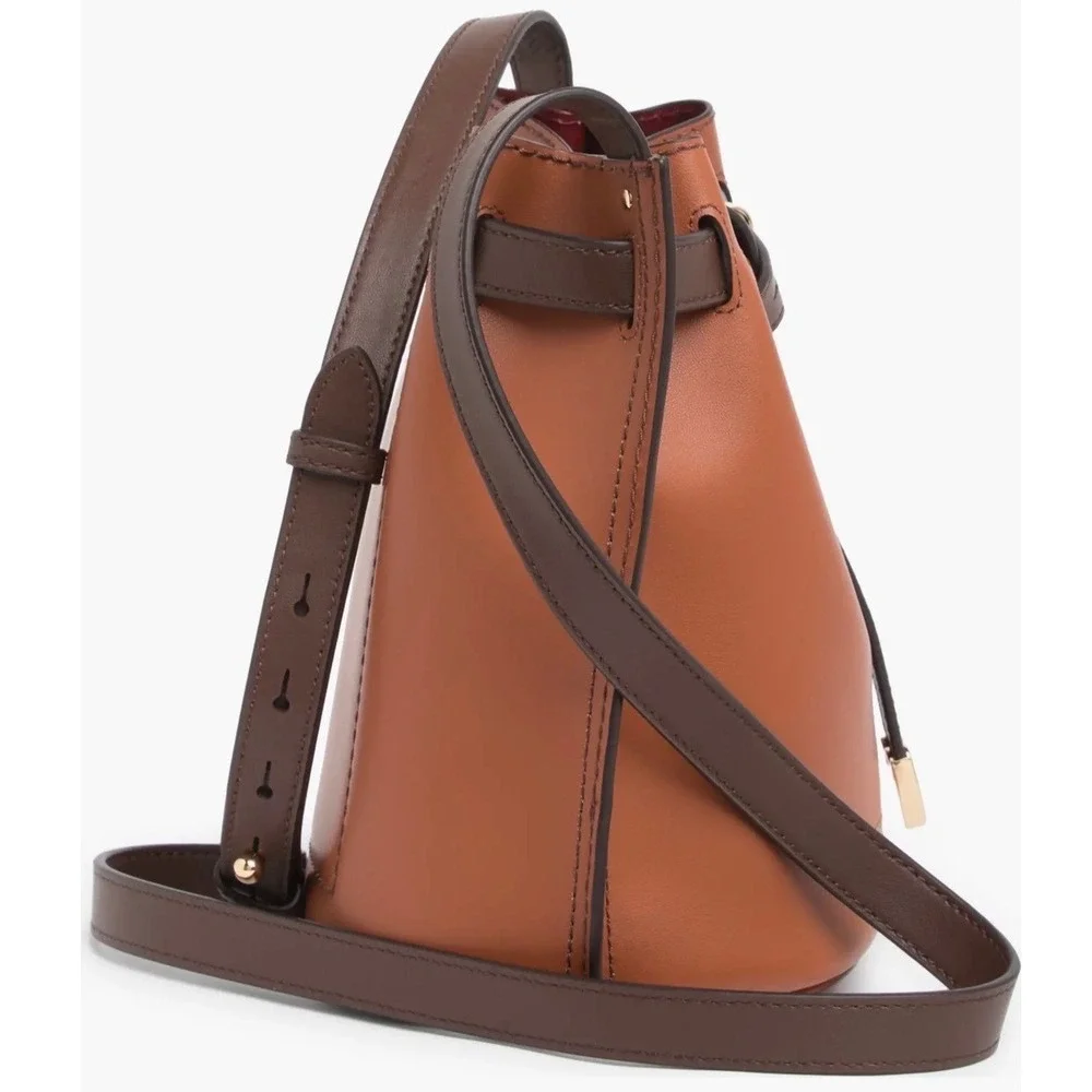 Marc Jacobs Renegade Color Blocked Brown Leather Bucket‎ Bag Crossbody