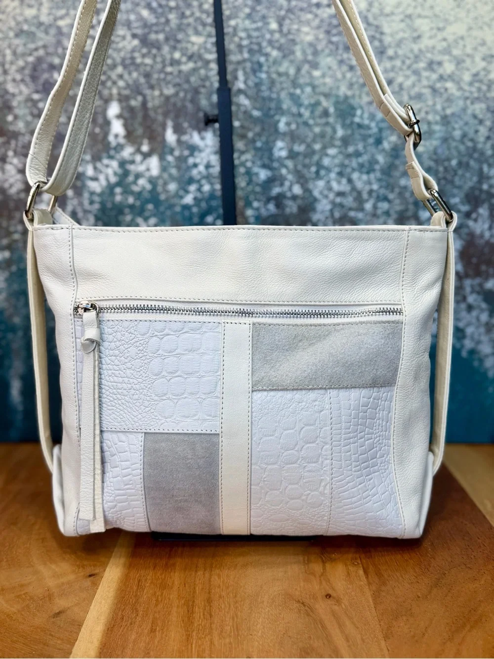 Great American Leather Works 1990’s Vintage Patchwork Shoulder/Crossbody Bag