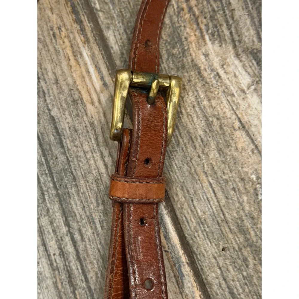 Dooney & Bourke Vintage All Weather Leather Crossbody Saddle Bag Burgundy Purse