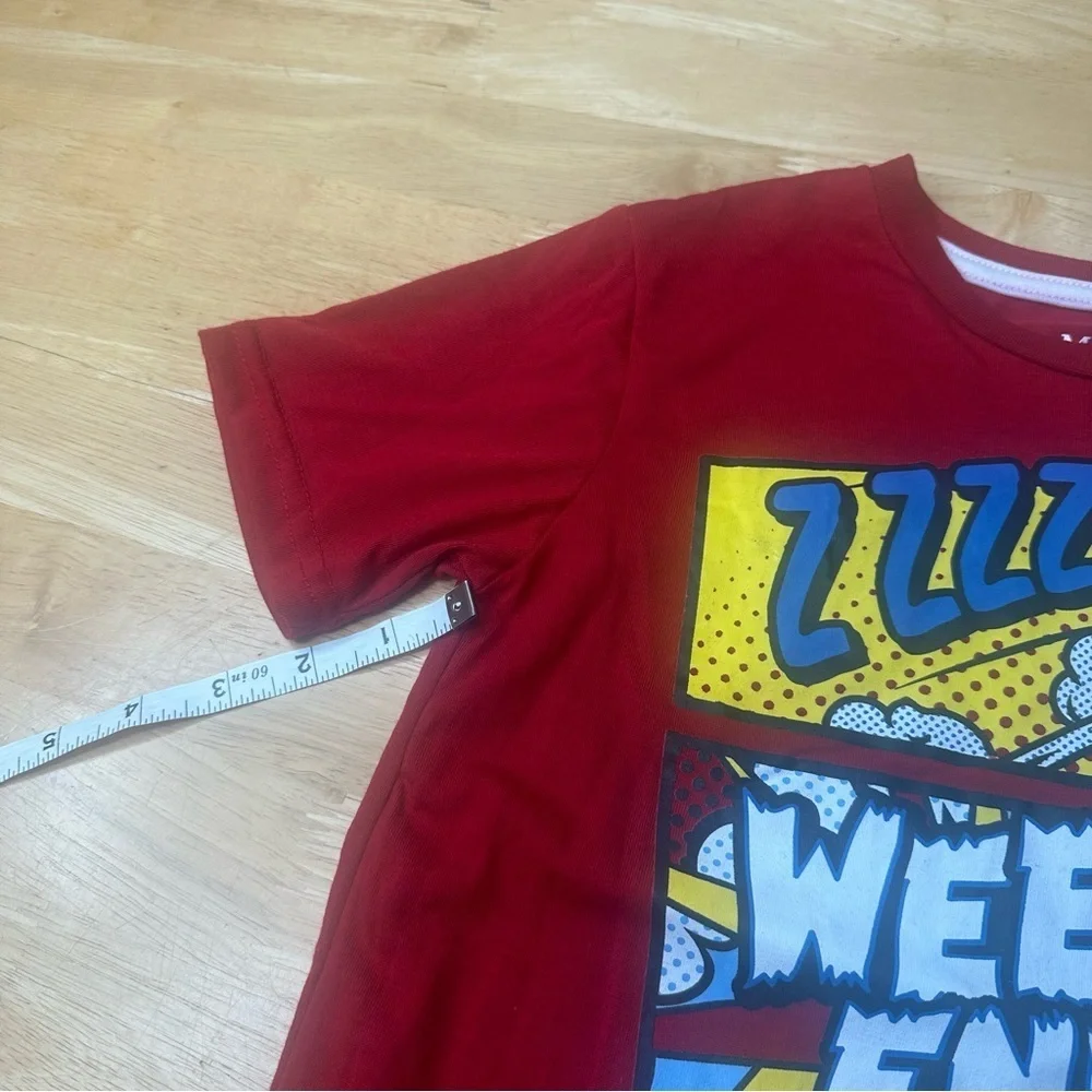 Max & Olivia Boys Red Sleep Shirt Tee Zzz Weekend Snore Size S Small NWT