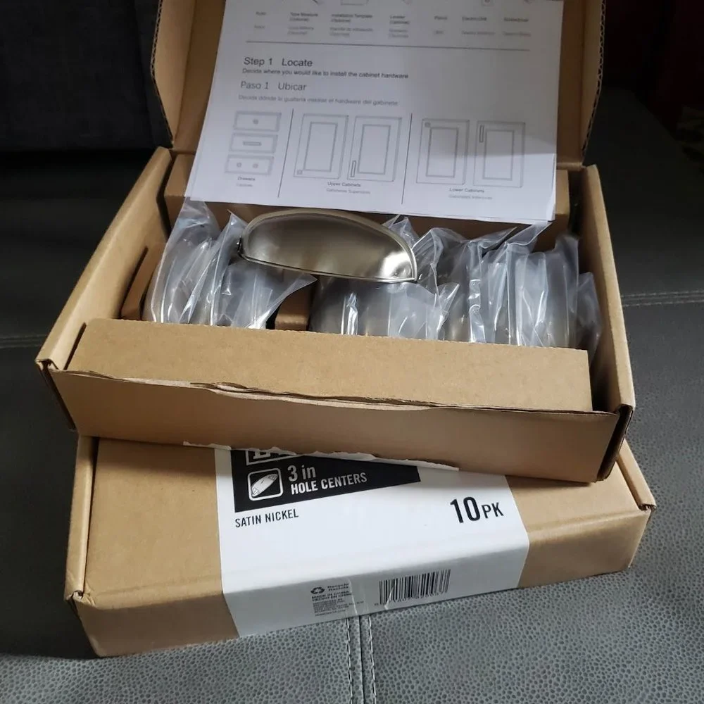 New Everbilt 20 PACK SET 3 in. (76 mm) Satin Nickel Bin Cup Drawer Hardw…