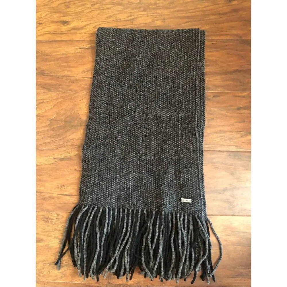 RW&CO  ribbed knitted scarf for men 100% Lambswool