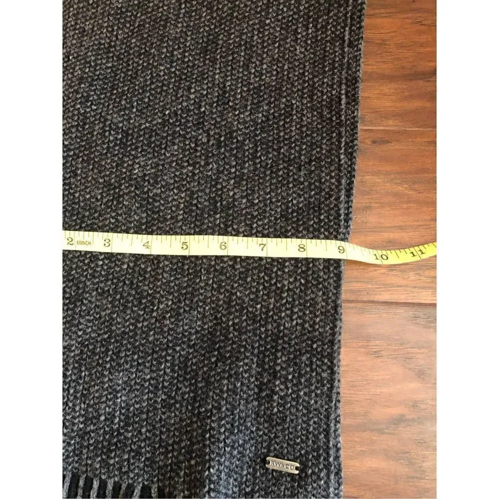 RW&CO  ribbed knitted scarf for men 100% Lambswool