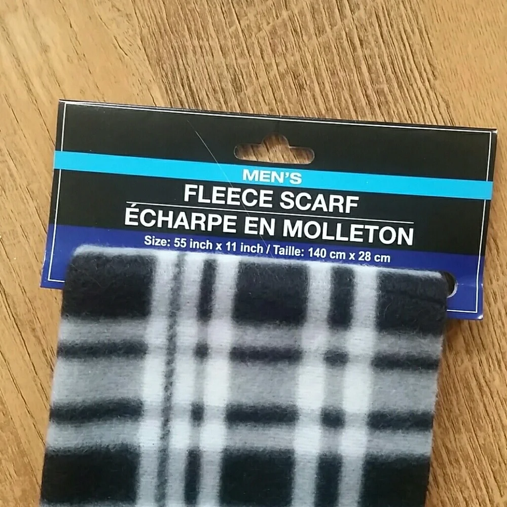 NWT Black & White‎ Stripe Plaid Men's Scarf