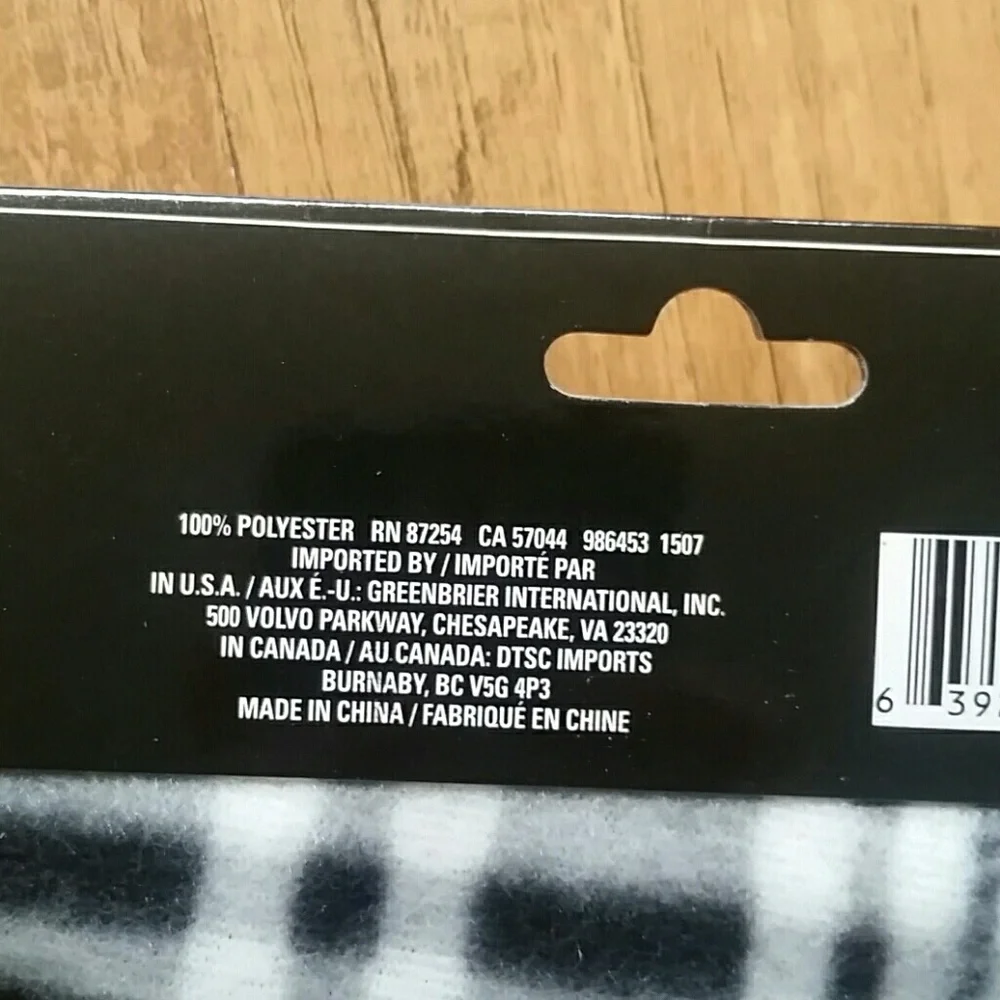 NWT Black & White‎ Stripe Plaid Men's Scarf