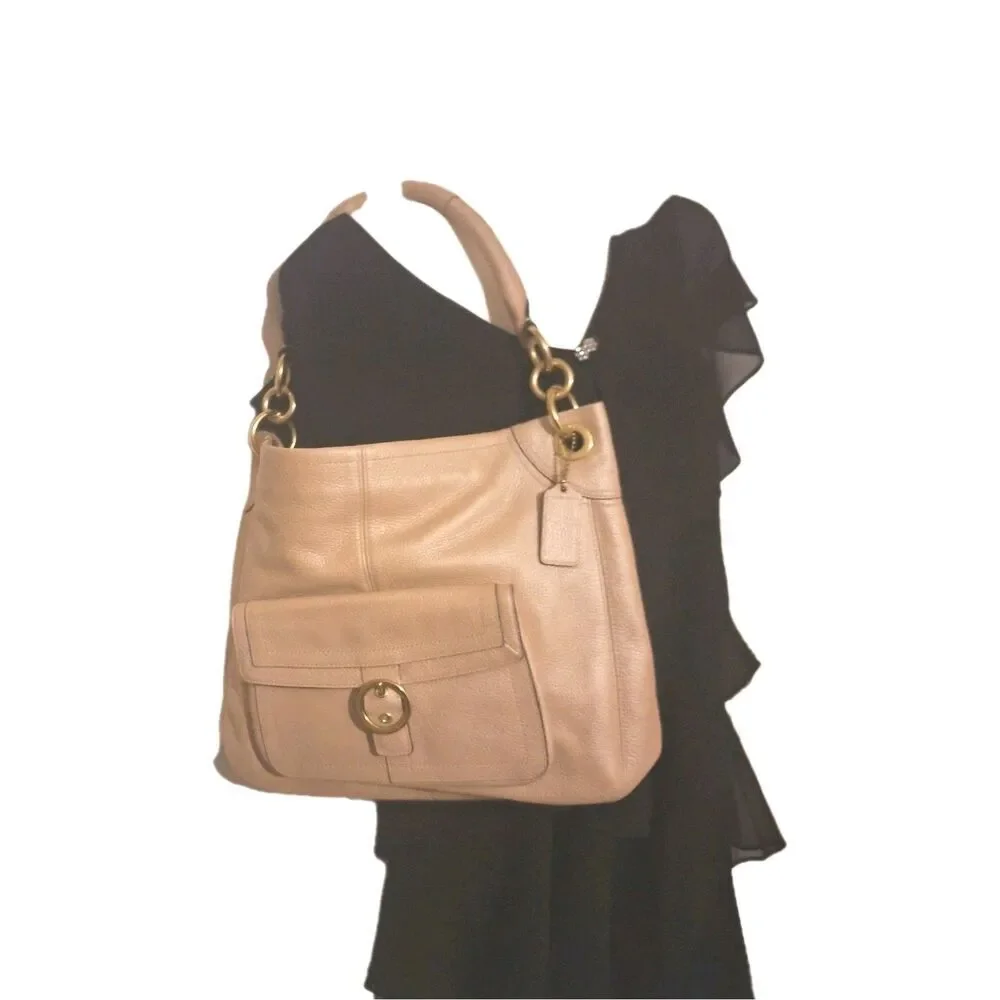 Coach Penelope Opalescent Leather Hobo Handbag. F18889