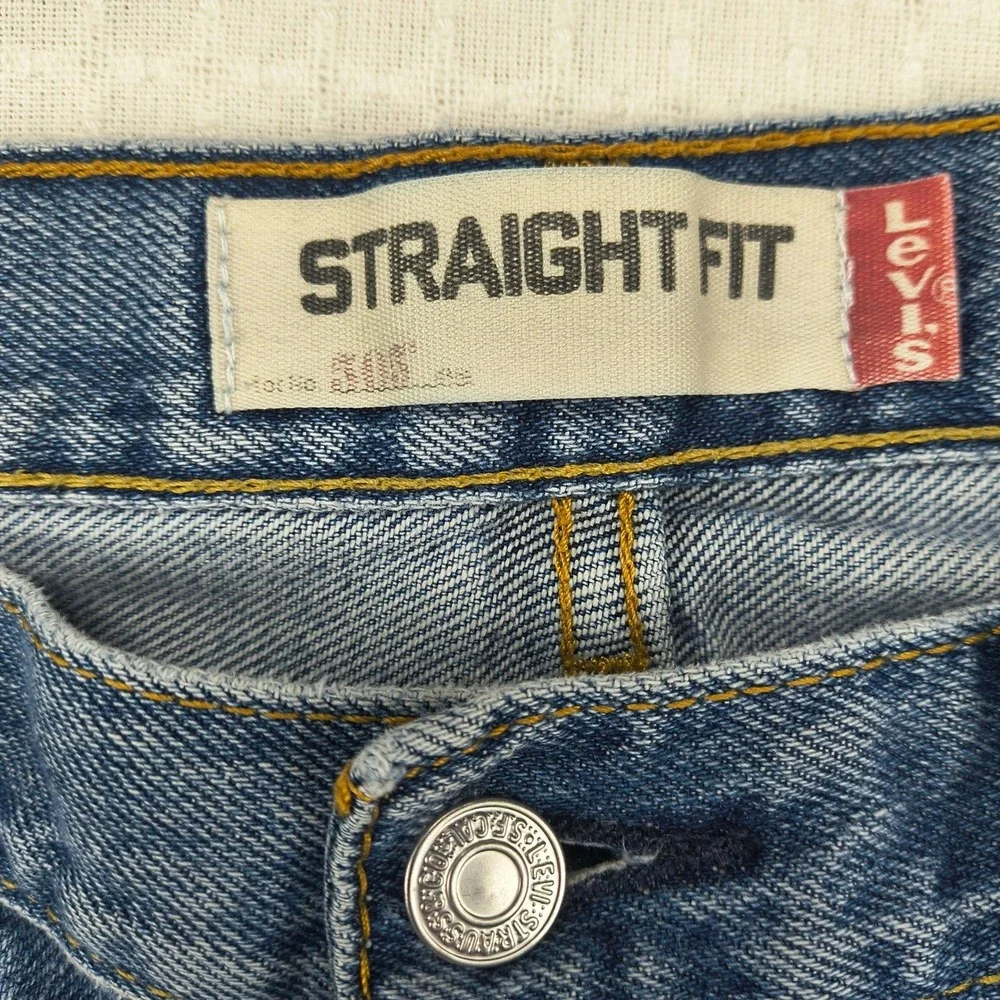 Levis 505 Mens Straight Fit Blue Denim Jeans 36x32 Medium Wash Zip‎ Fly Classic