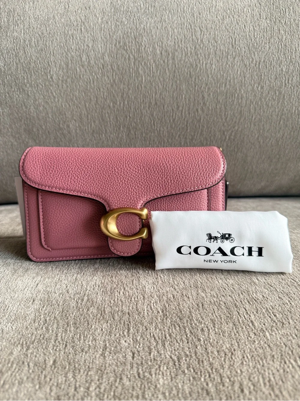 Coach Pink Leather Tabby Chain Crossbody Bag 19 with Wristlet NWT