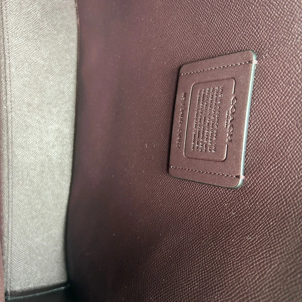Coach Mollie Tote Brown Black Signature Canvas Leather Bag 1665 Good