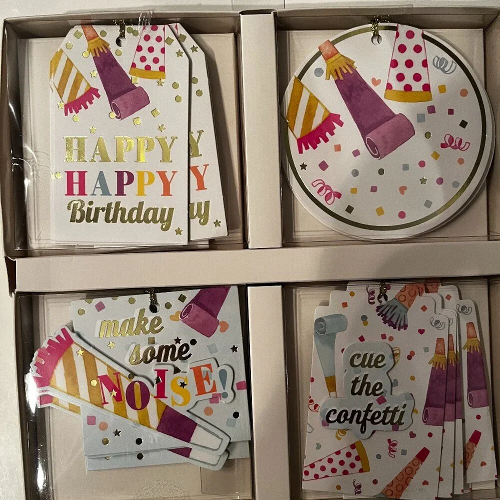 Gift Tags / Birthday‎ Themed (20 Cards / 4 Different Designs / new/gift wrap/x)