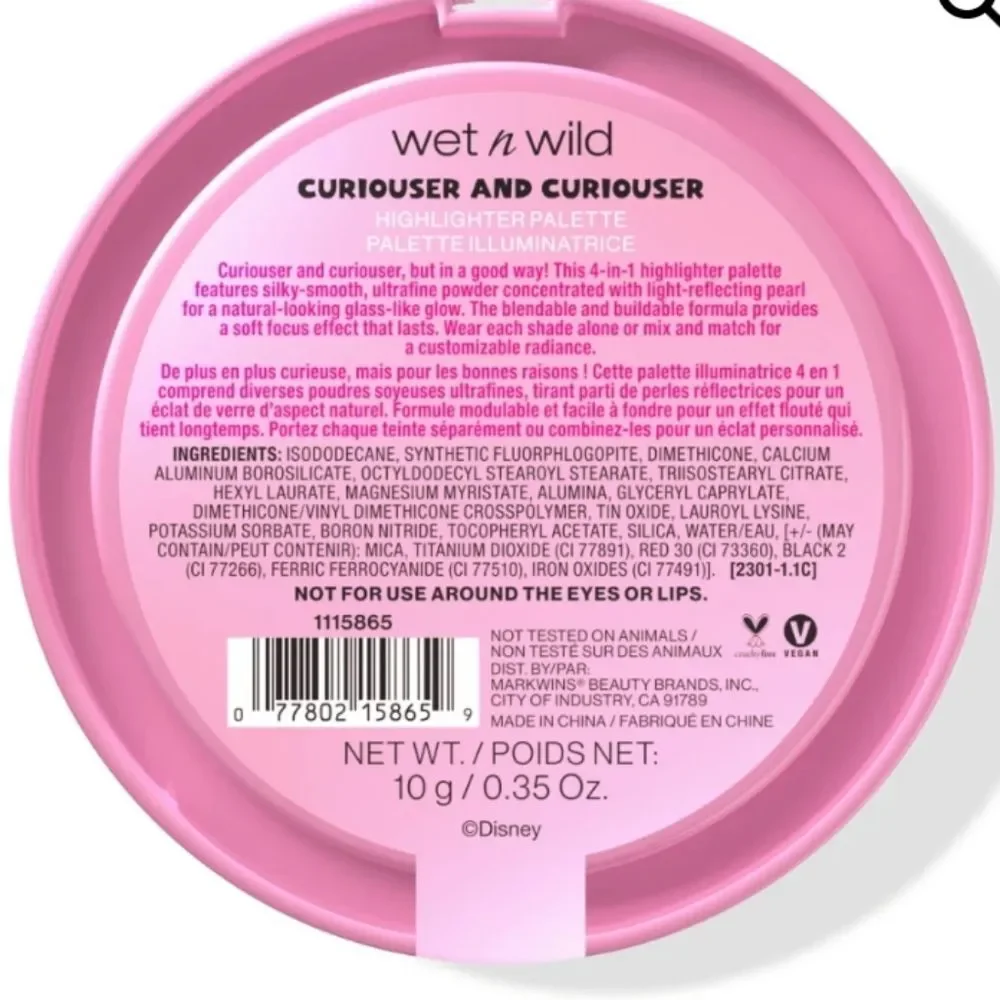 Wet-N-Wild X Alice In Wonderland Curiouser And Curiouser Highlighter Palette
