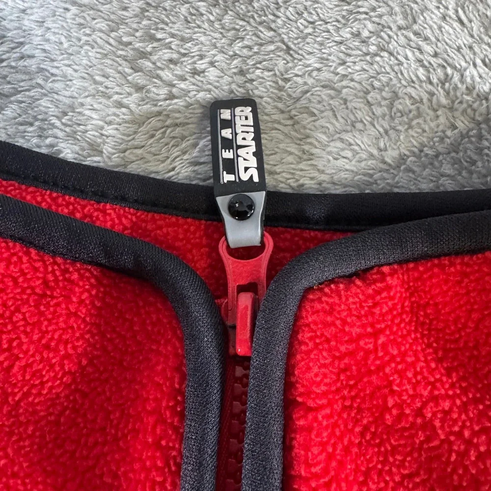 Starter Louisville Cardinals Fleece Pullover Mens XL Red Quarter Zip Mock Neck‎
