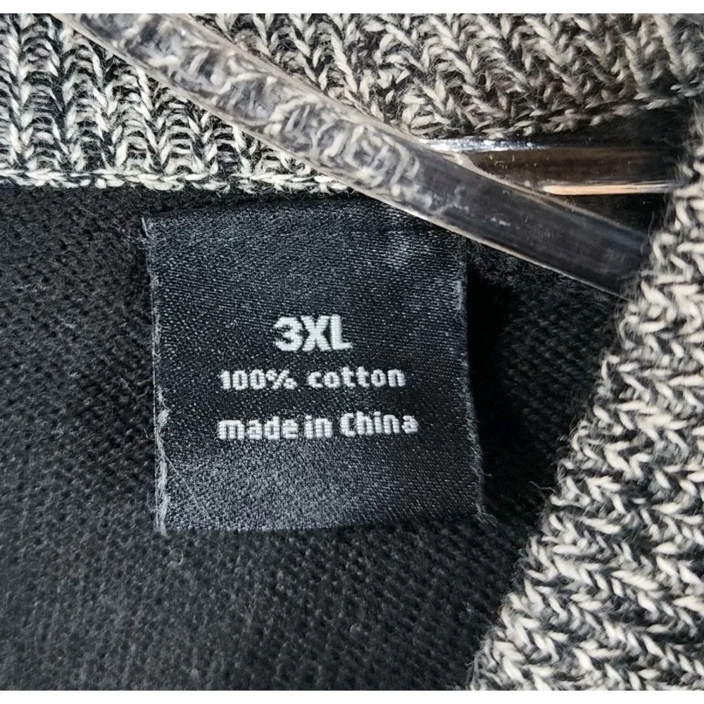 Sean John Zip‎ Cardigan Sweater Mens 3XL Black V-Neck Knit Cotton Pockets