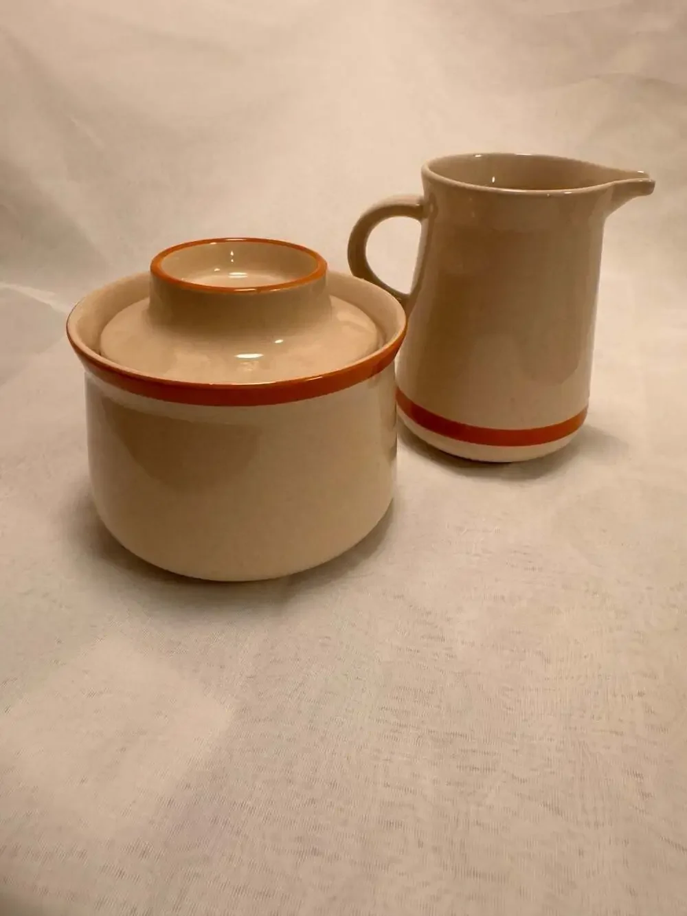 Vintage JI Stonecrest Andre Ponché Sugar Bowl and Creamer Set