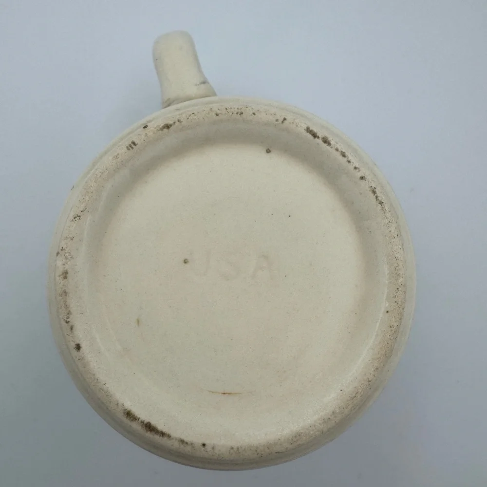 Vintage Stoneware‎ Coffee Mug Brown Floral Paisley Made in USA