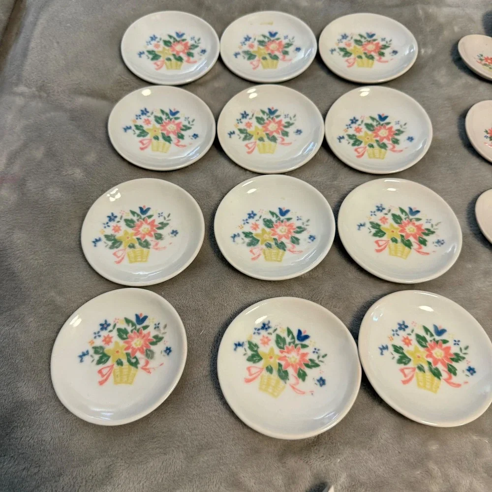 Vintage Miniature Floral Tea‎ Set 35 Pieces Cottagecore Display