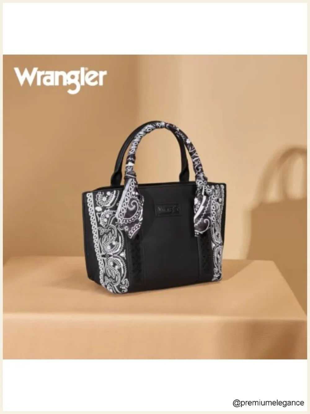 Vegan Leather Western Handbag Set, Paisley Print Tote Satchel Purse + Zip