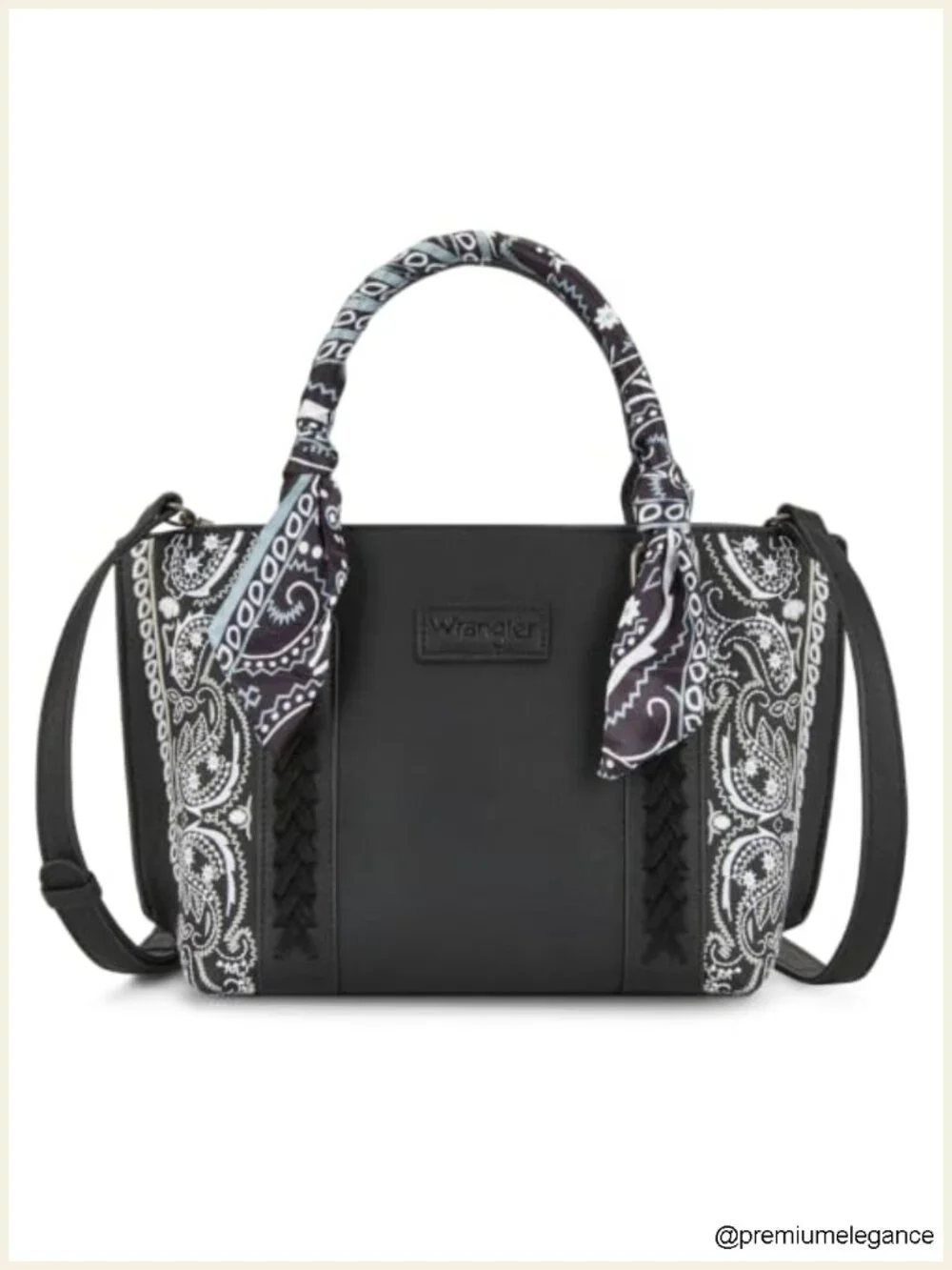 Vegan Leather Western Handbag Set, Paisley Print Tote Satchel Purse + Zip