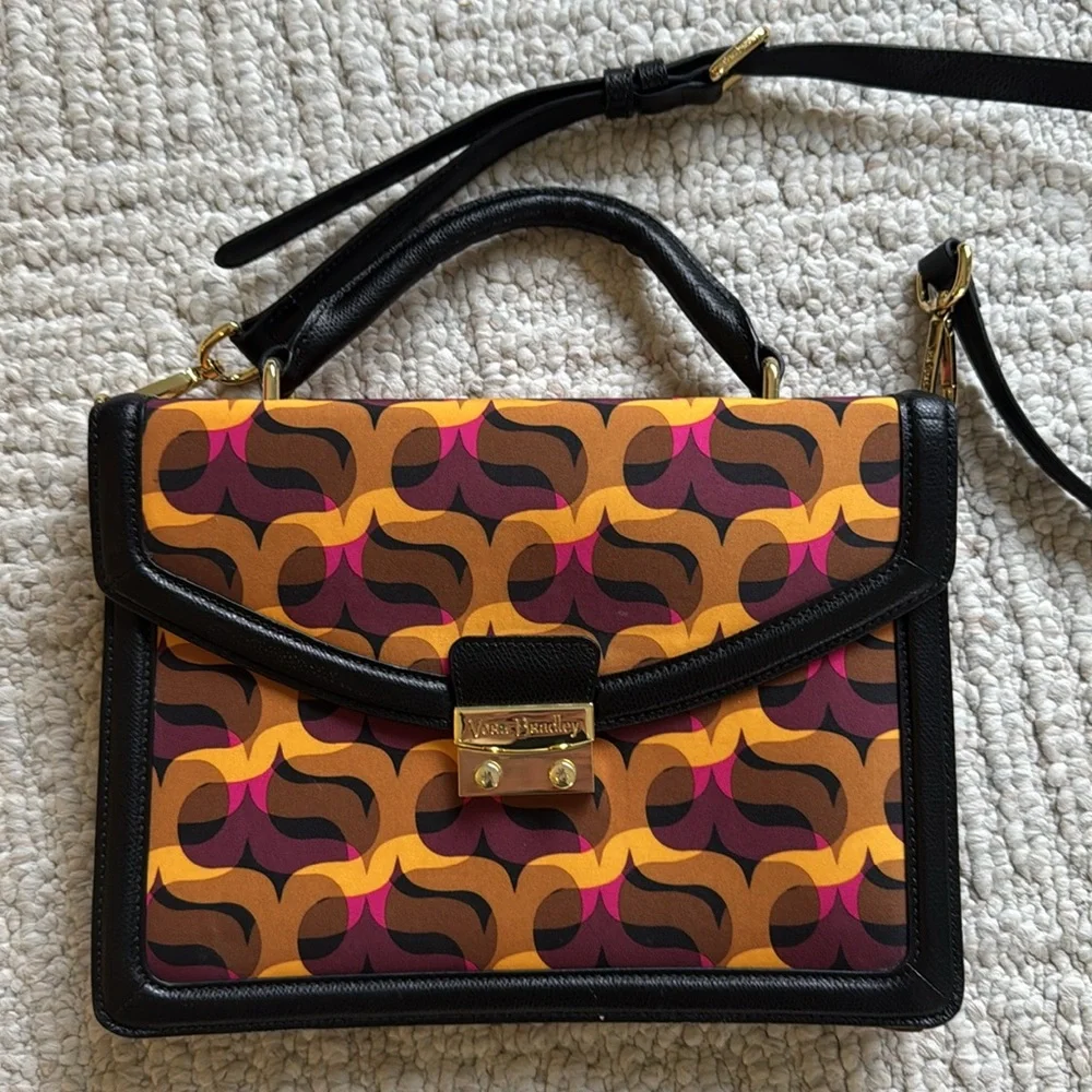 Vera Bradley Lydia structured mod print‎ satchel crossbody mini briefcase NWOT