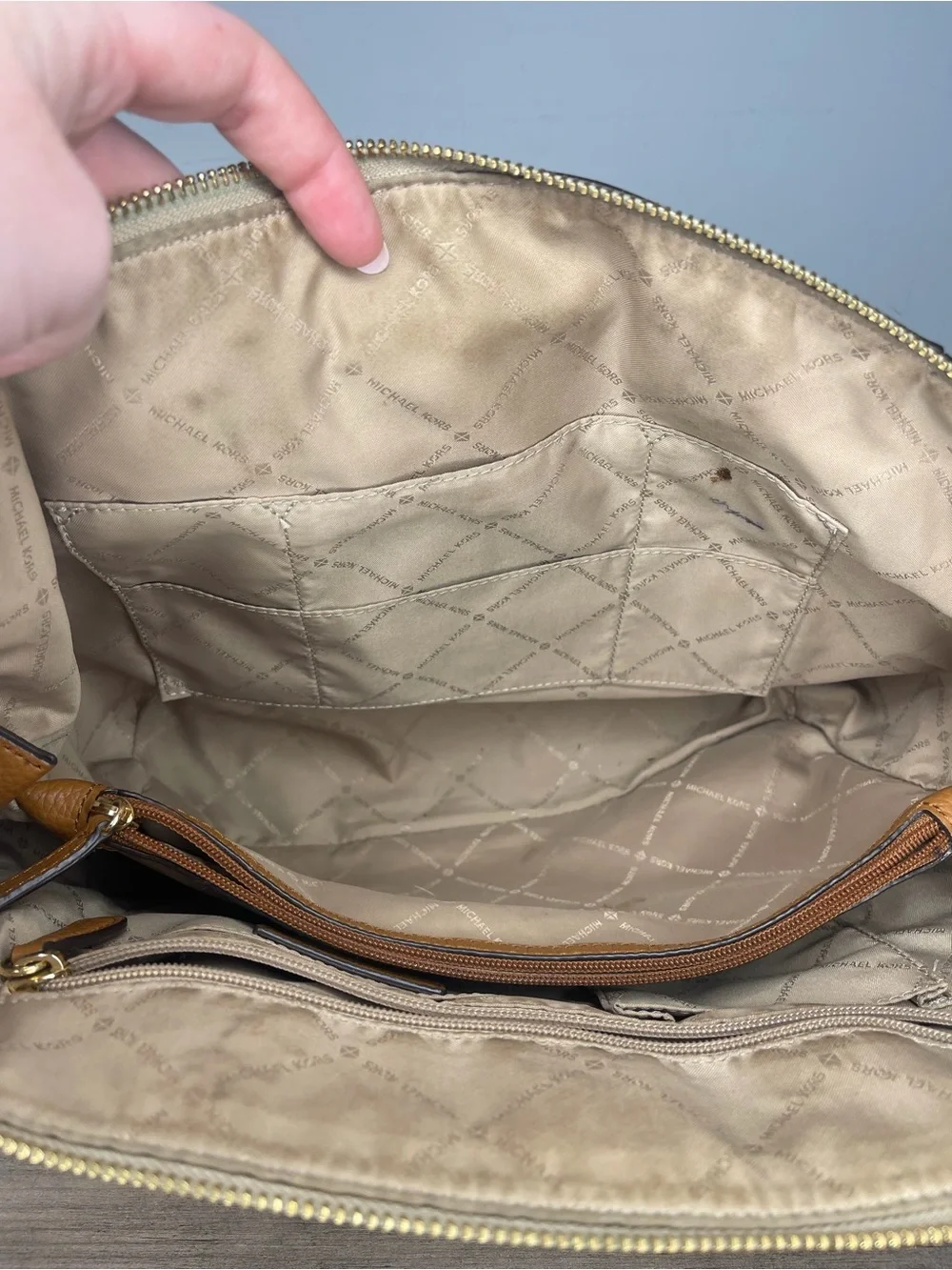 Michael Kors Nolita Brown Logo Satchel Handbag purse