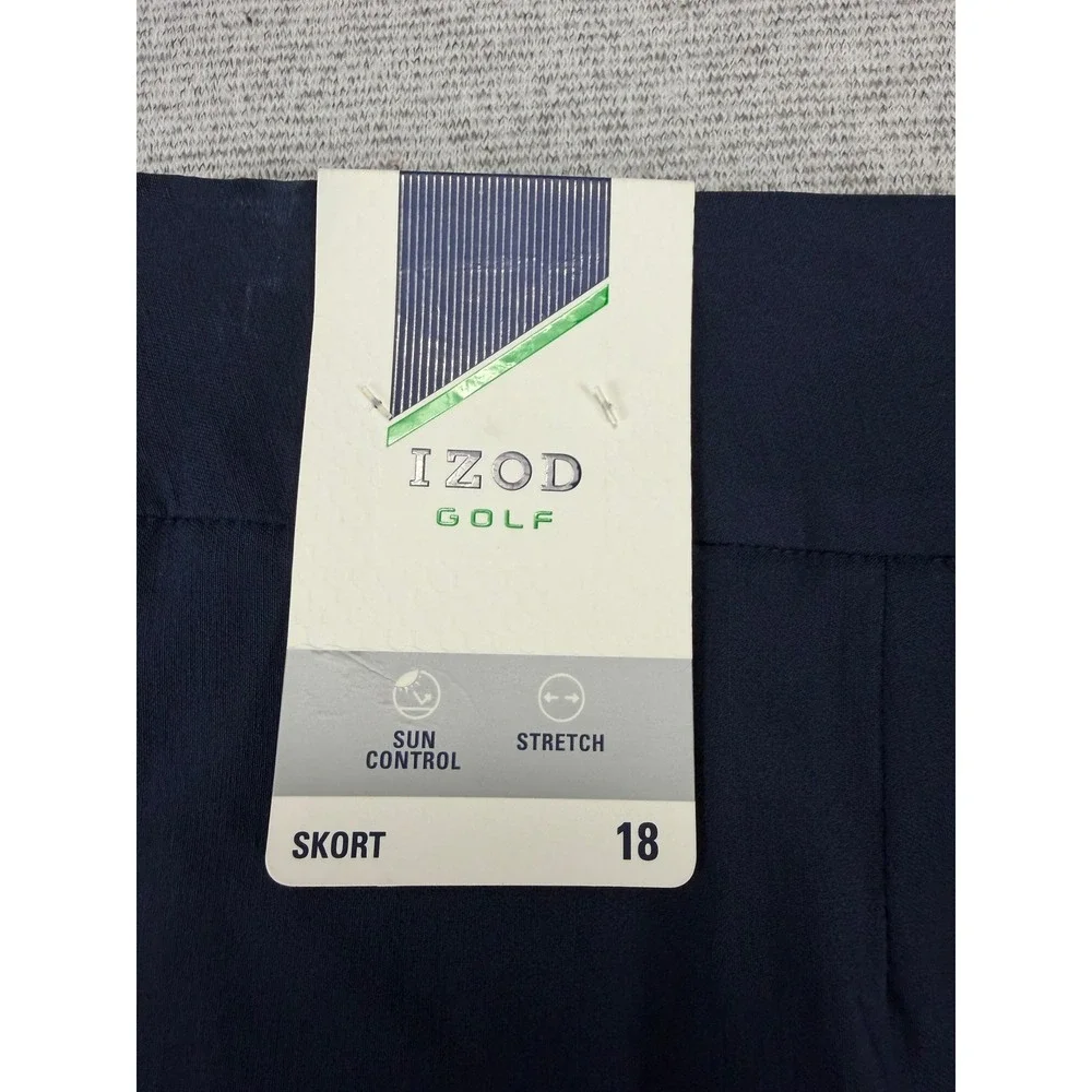 IZOD Golf Skort Womens 18 Navy Blue Sun Control Stretch Athletic Skirt MSRP $60