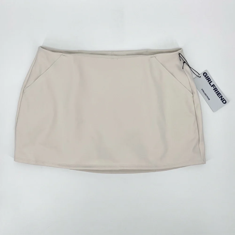 NWT Girlfriend Collective Beige Sport Skort Skirt Activewear Plus Size XXL