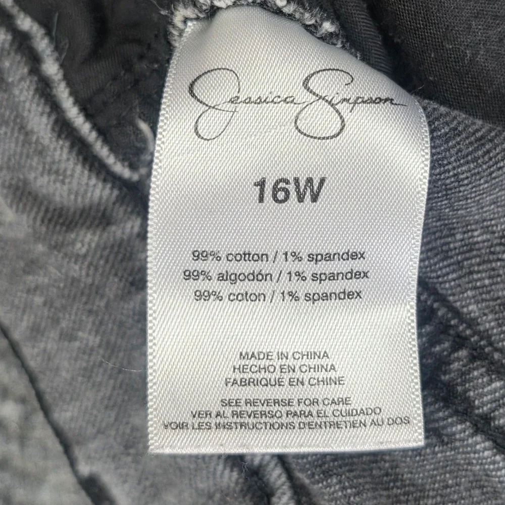 Jessica Simpson Infinite High Waist Distressed‎ Shorts Women's Size 16W Gray