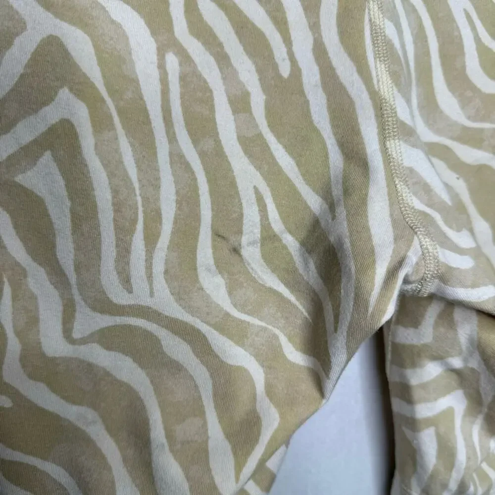 OLD NAVY / tan white zebra printed extra high rise biker shorts / M