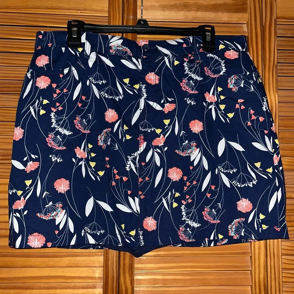 St John’s‎ Bay Blue Floral Skort Size 14 With Pockets