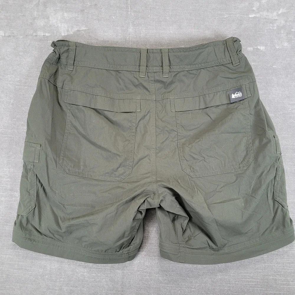 REI Co-op Sahara Cargo Shorts Womens 10 Petite Green Relaxed Fit Hiking‎ Utility
