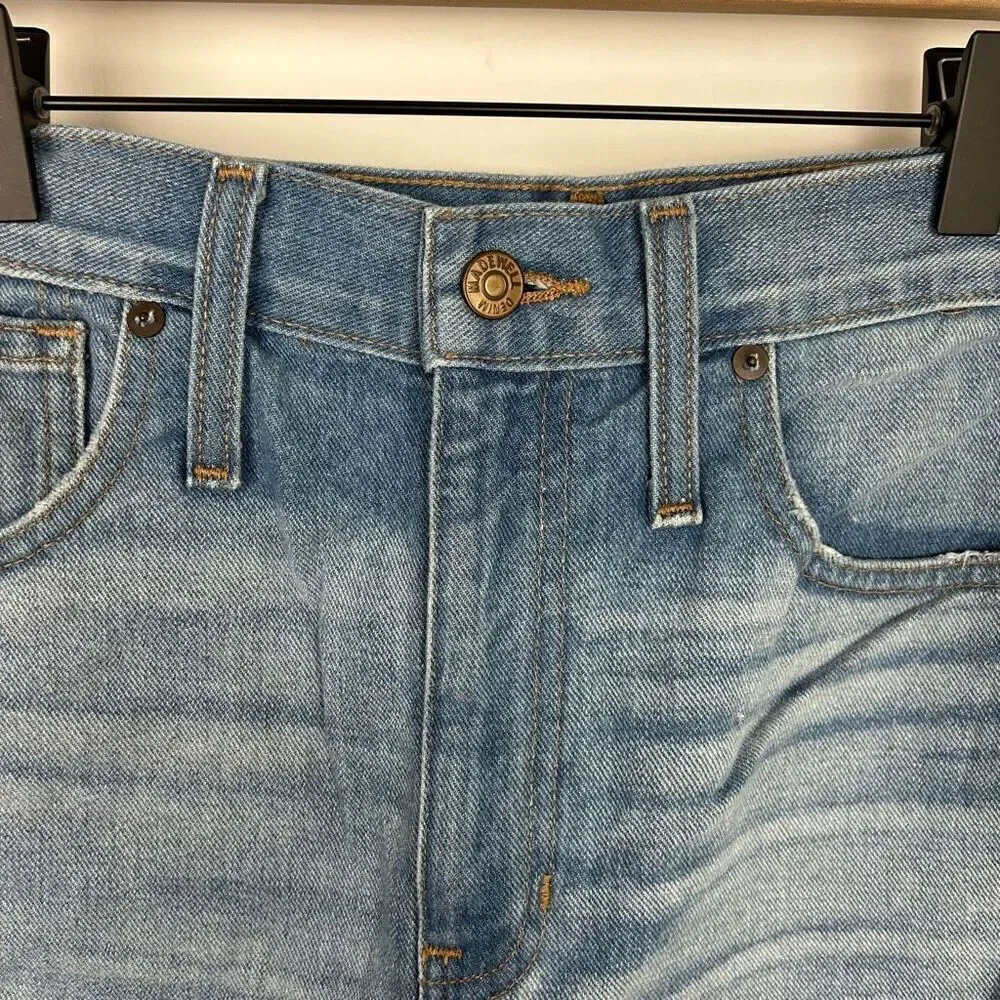 Madewell Women's High Rise Blue Denim Shorts Size 27 cowgirl Zip festival boho