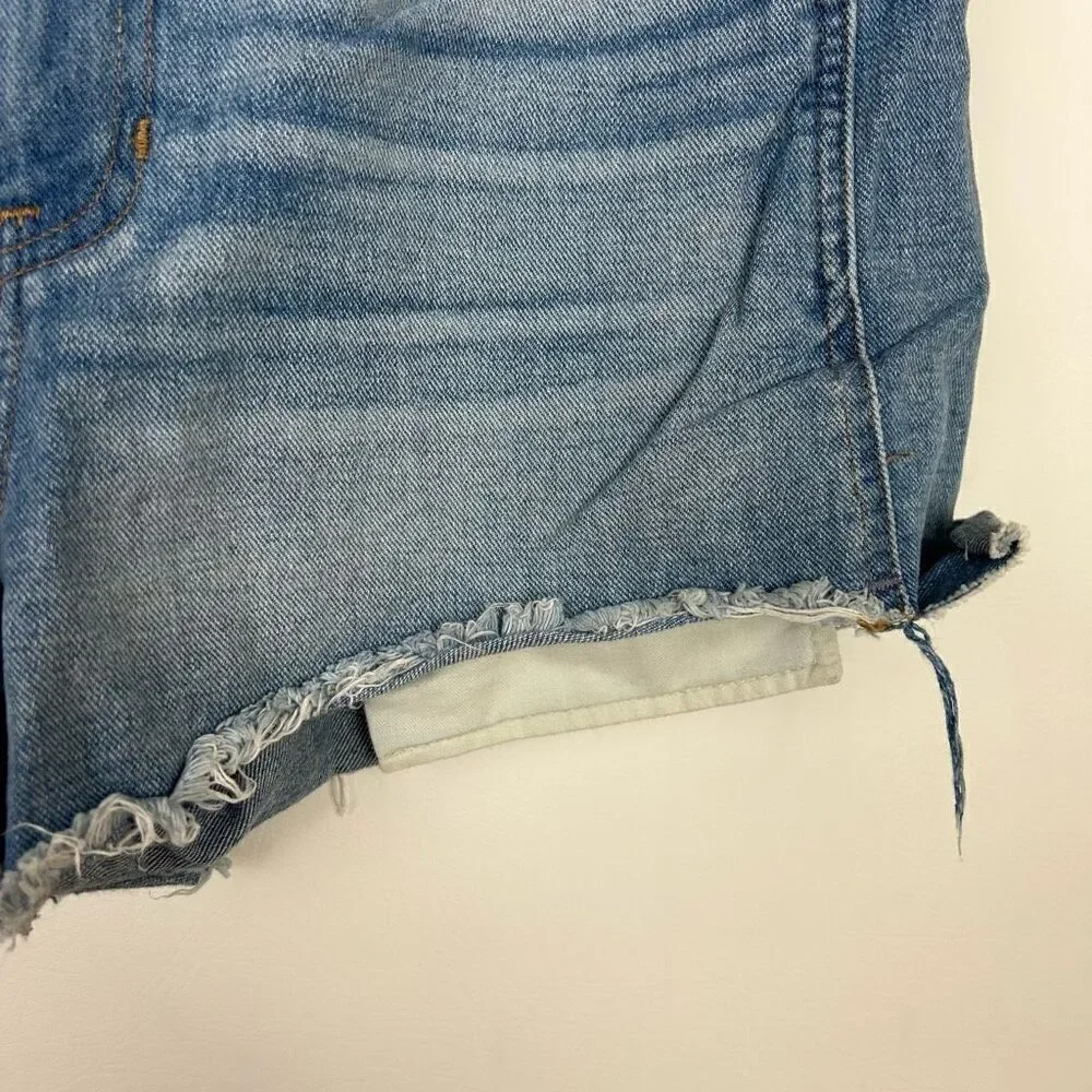 Madewell Women's High Rise Blue Denim Shorts Size 27 cowgirl Zip festival boho