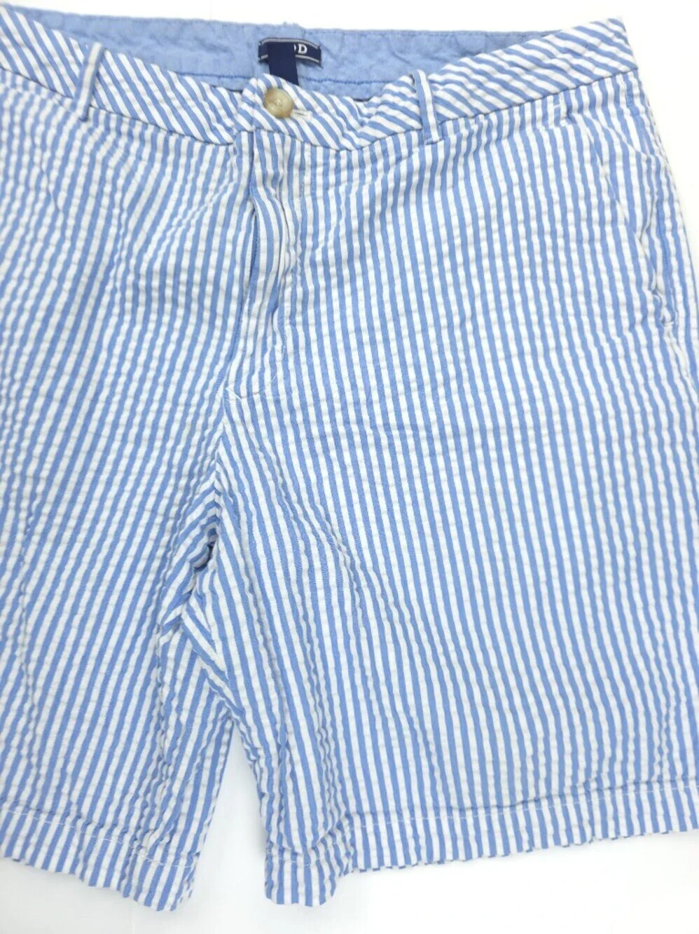 Izod Men's Blue and White Striped Seersucker Shorts Sz 36