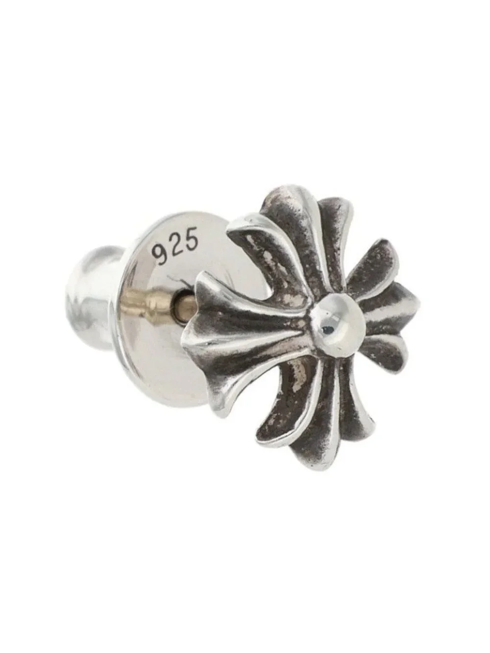 Chrome Hearts No2 CH Pls CH Plus Stud Silver Earrings