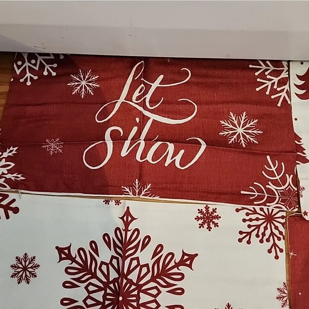 Christmas Pillow Covers 12x20 inches Set of 4 Red White Throw Pillow Covers