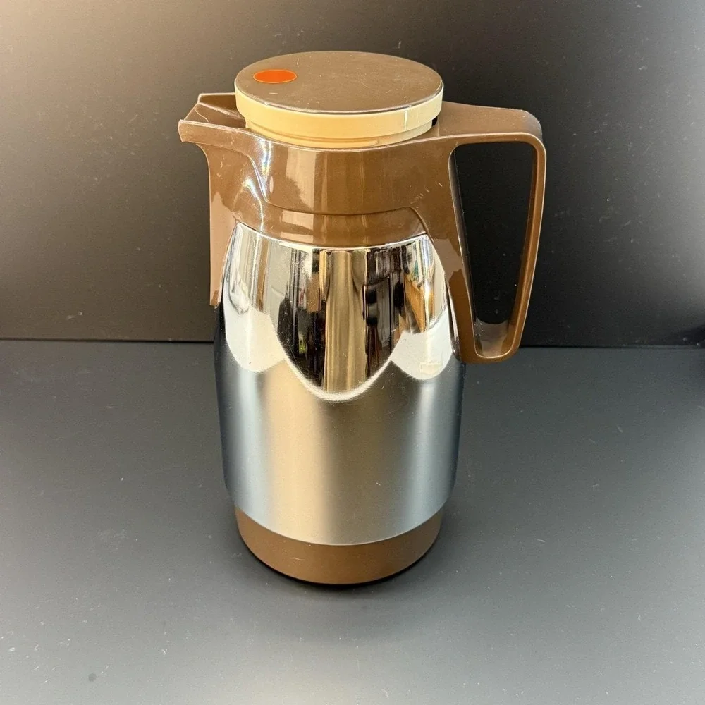 Vintage Dr Zimmermann Thermal Carafe No 950 N West Germany‎ Chrome Brown MCM
