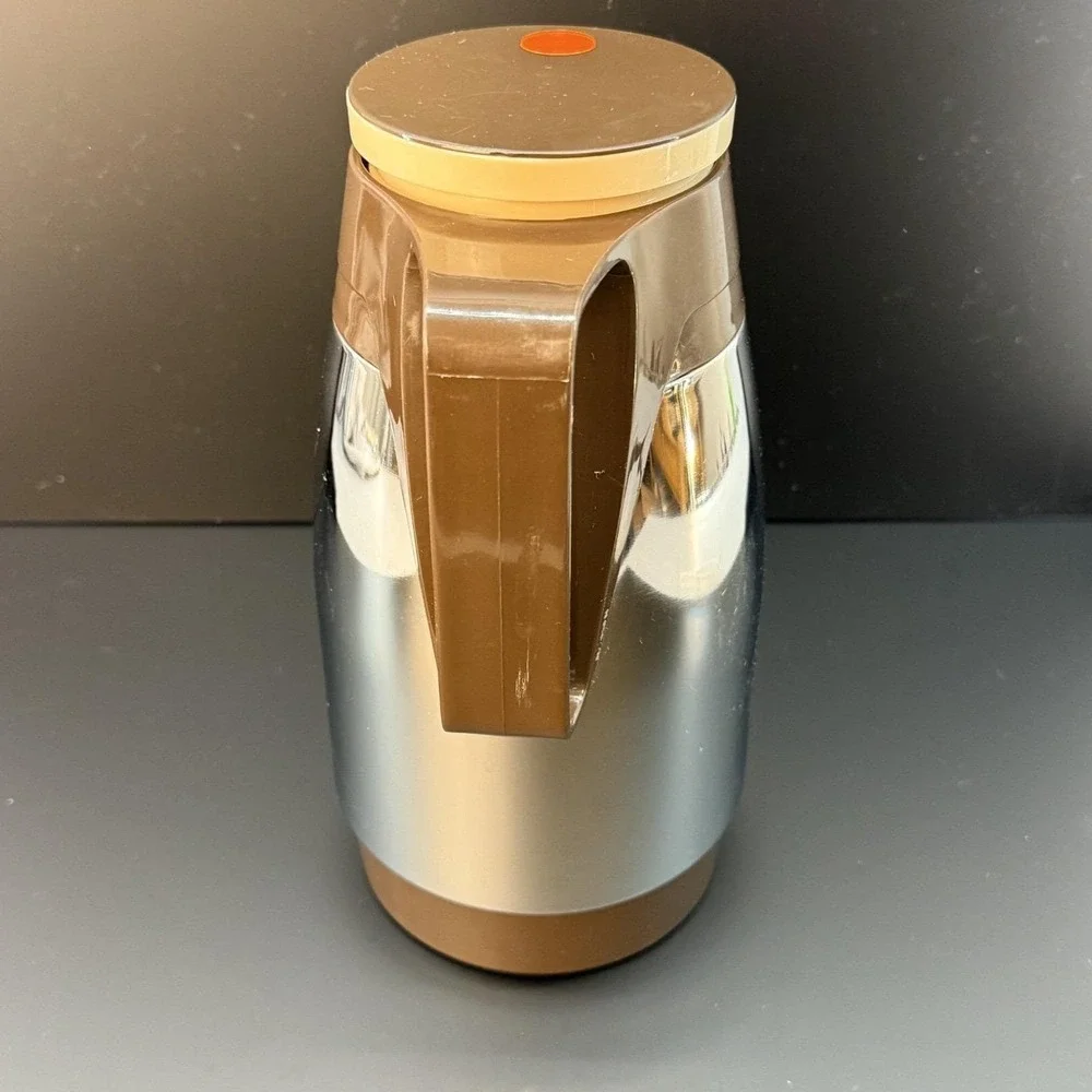 Vintage Dr Zimmermann Thermal Carafe No 950 N West Germany‎ Chrome Brown MCM