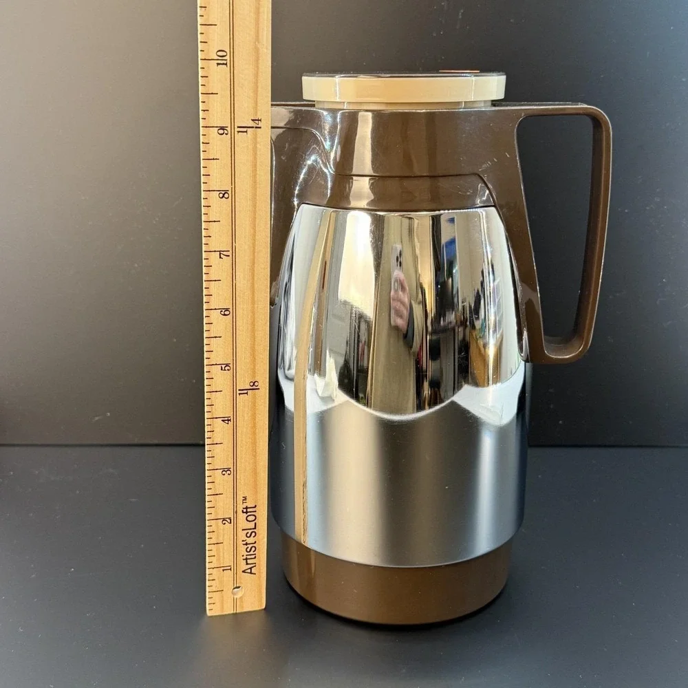 Vintage Dr Zimmermann Thermal Carafe No 950 N West Germany‎ Chrome Brown MCM