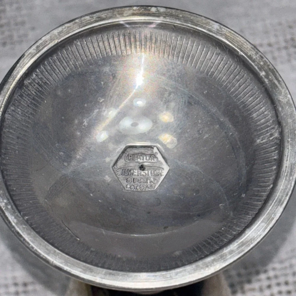 Vintage Plator Silverstone Made in Spain Goblet 7 In Tall