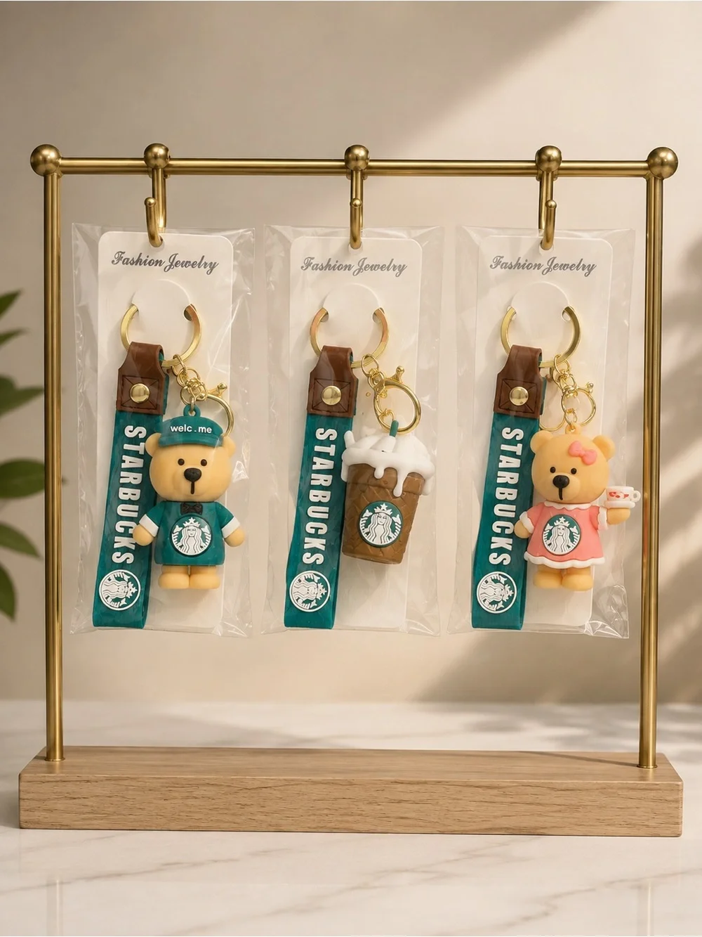Set of 3 Starbucks Inspired Keychains
